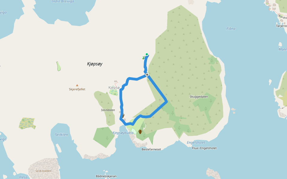 Kjøpsøy walking route map in Korshamn