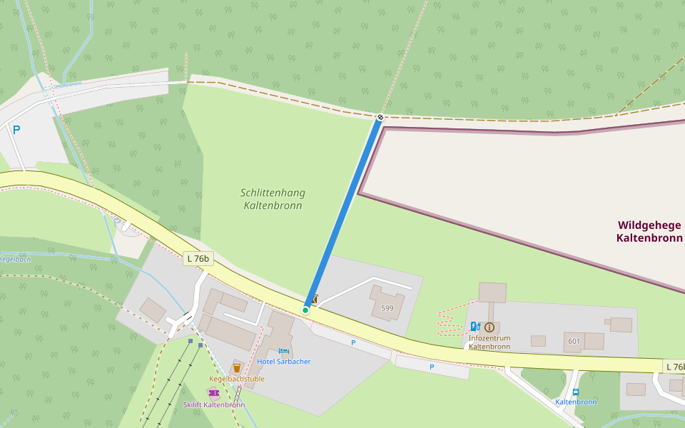 Infozentrum Kaltenbronn - Schlittenhang walking route map in Gernsbach