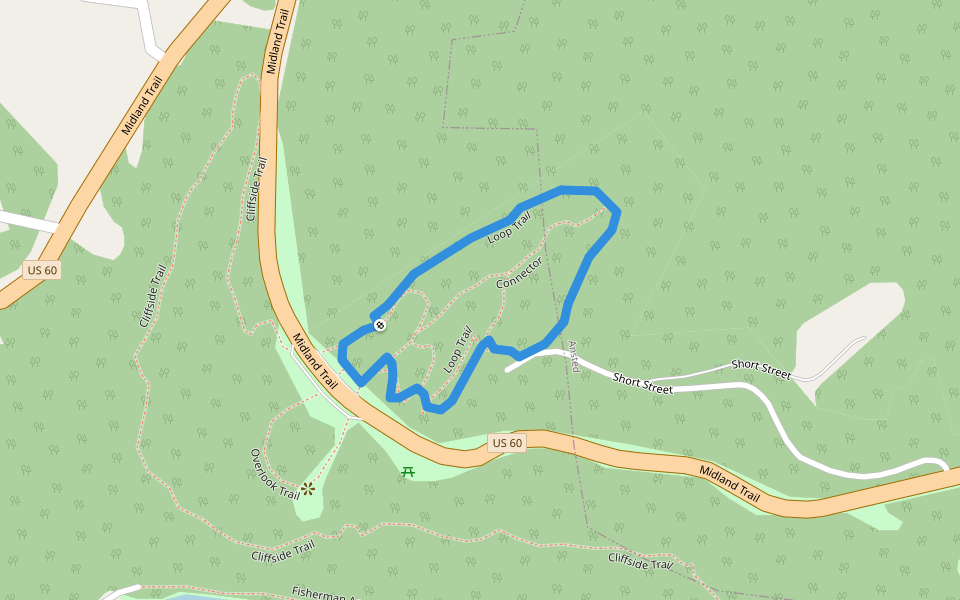 Loop Trail walking route map in Ansted