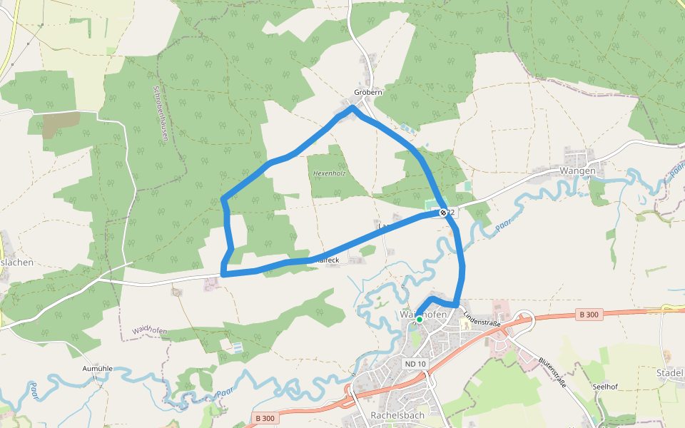 Wendelinweg walking route map in Waidhofen