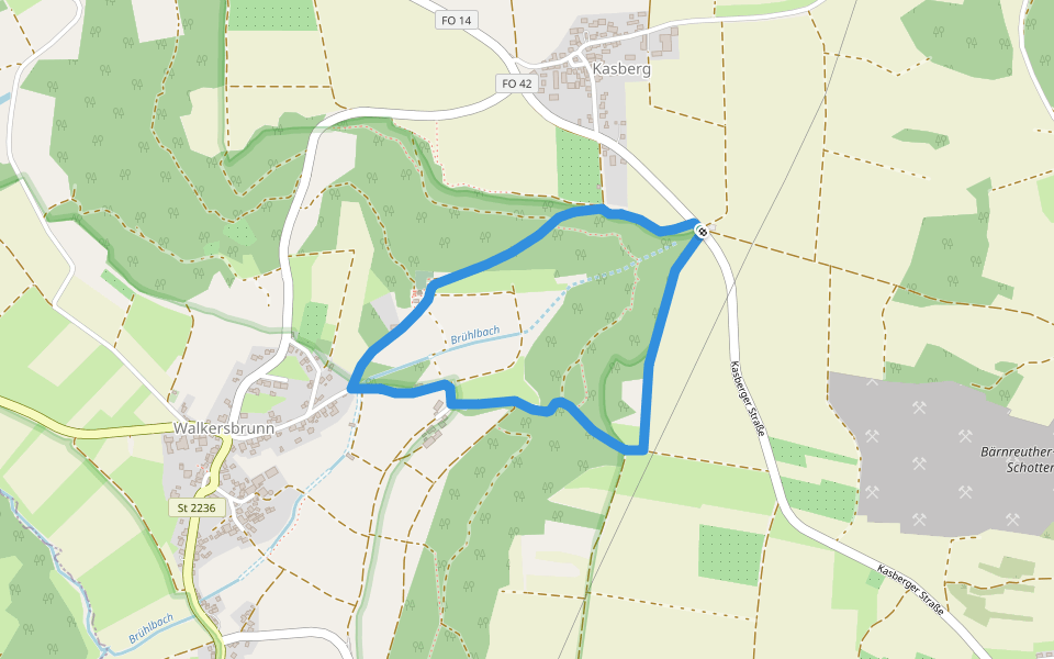 Walkersbrunn Rundweg Nr. 1 walking route map in Gräfenberg