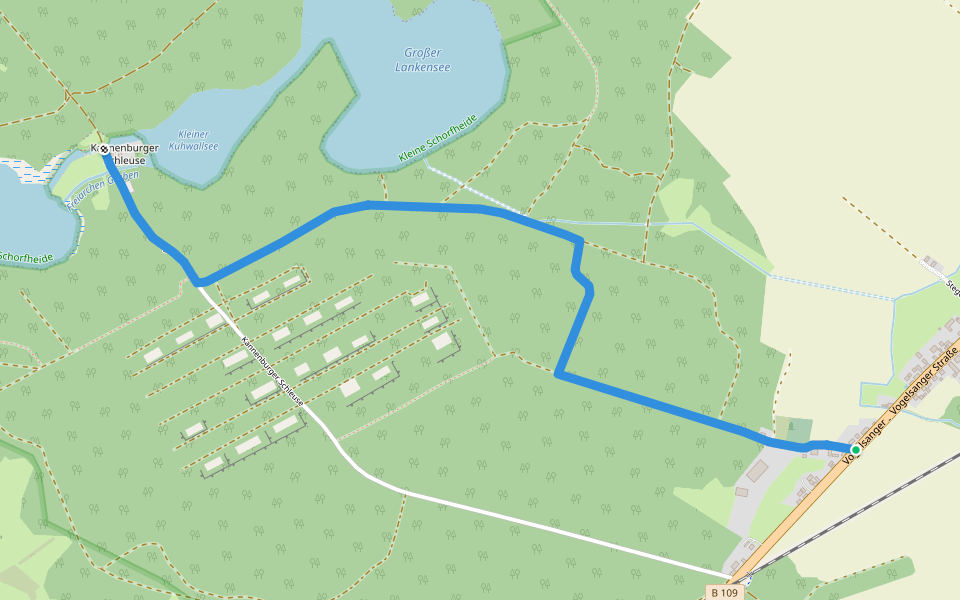 Hammelspring-Kannenburg walking route map in Templin
