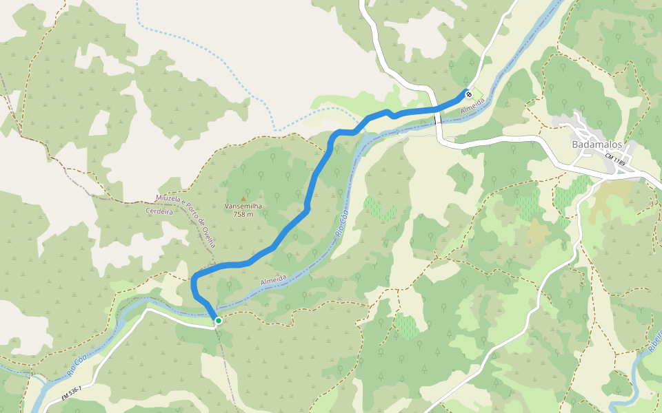 Estação da Biodiversidade da Miuzela do Côa walking route map in Miuzela
