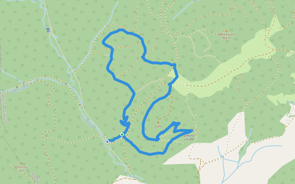 Rekreačný chodník Sovia Poľana walking route map in Podolínec