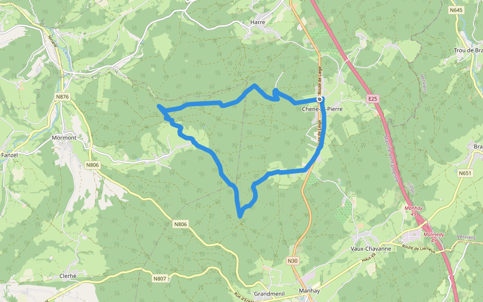 22. Plantisse walking route map in Manhay