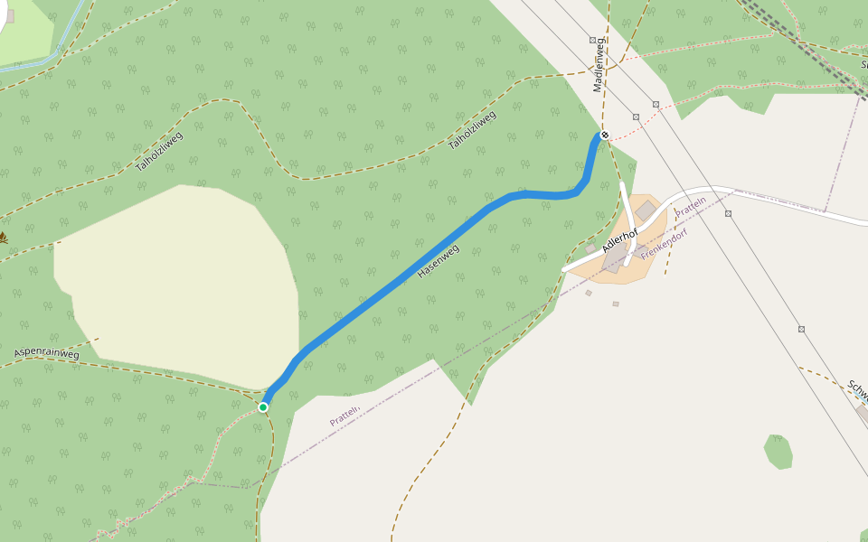 Stallacher - Adlerhof walking route map in Pratteln