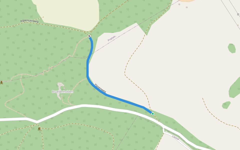 Stallacher - Rosenberg walking route map in Liestal
