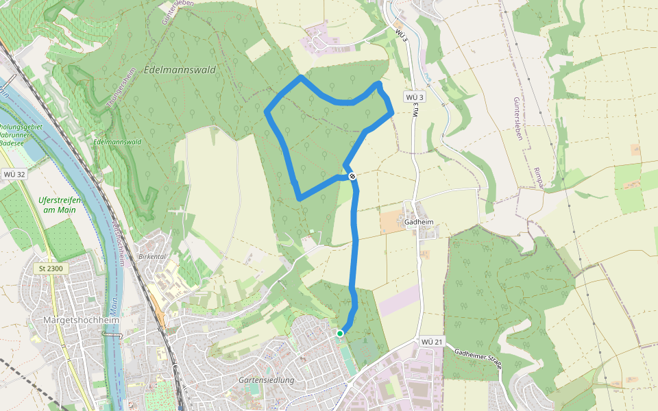 Nordic Walking Laufstrecke walking route map in Veitshöchheim