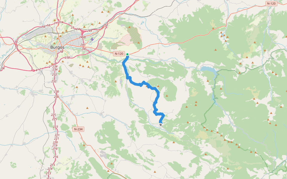 GR 82 Etapa 5 Ibeas de Juarros - Palazuelos de la Sierra walking route map in Ibeas de Juarros