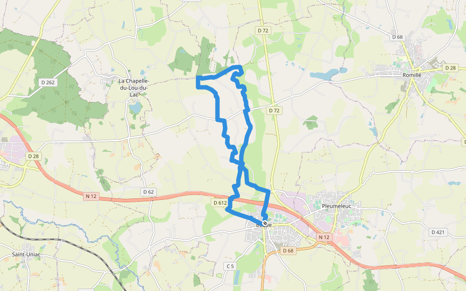 Bédée - circuit Nord walking route map in Bédée