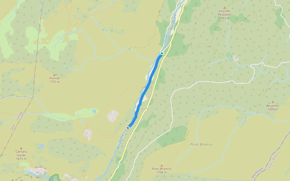 Estação da Biodiversidade do Vale do Zêzere walking route map in Castelo Melhor