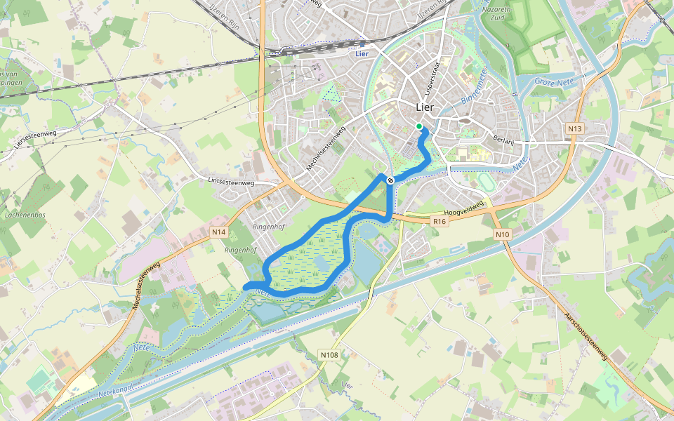 Pallieterroute walking route map in Lier
