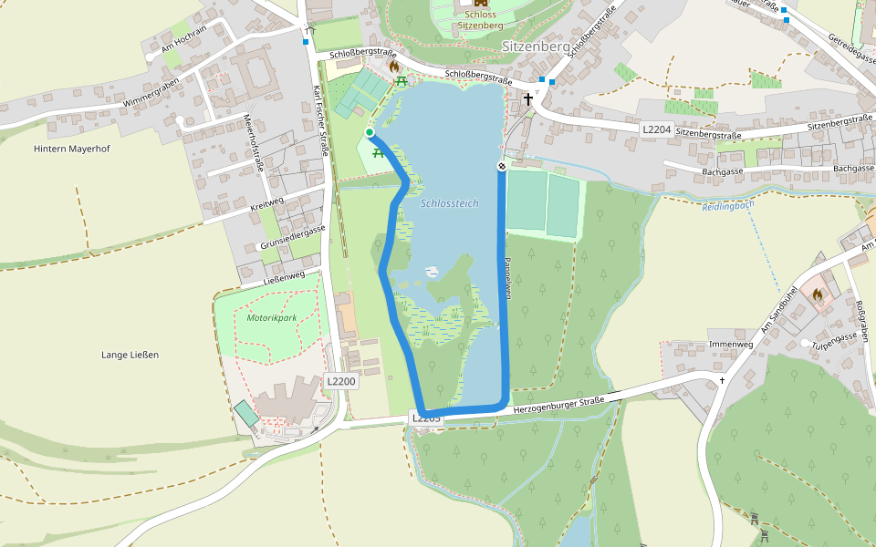 Sitzenberger Karpfenlehrpfad walking route map in Sitzenberg