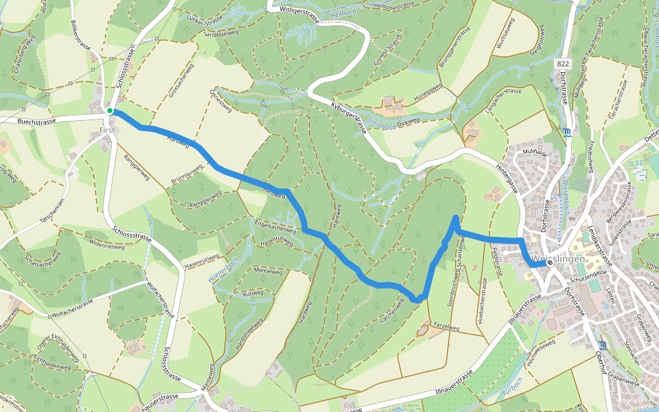 First – Weisslingen walking route map in Illnau-Effretikon