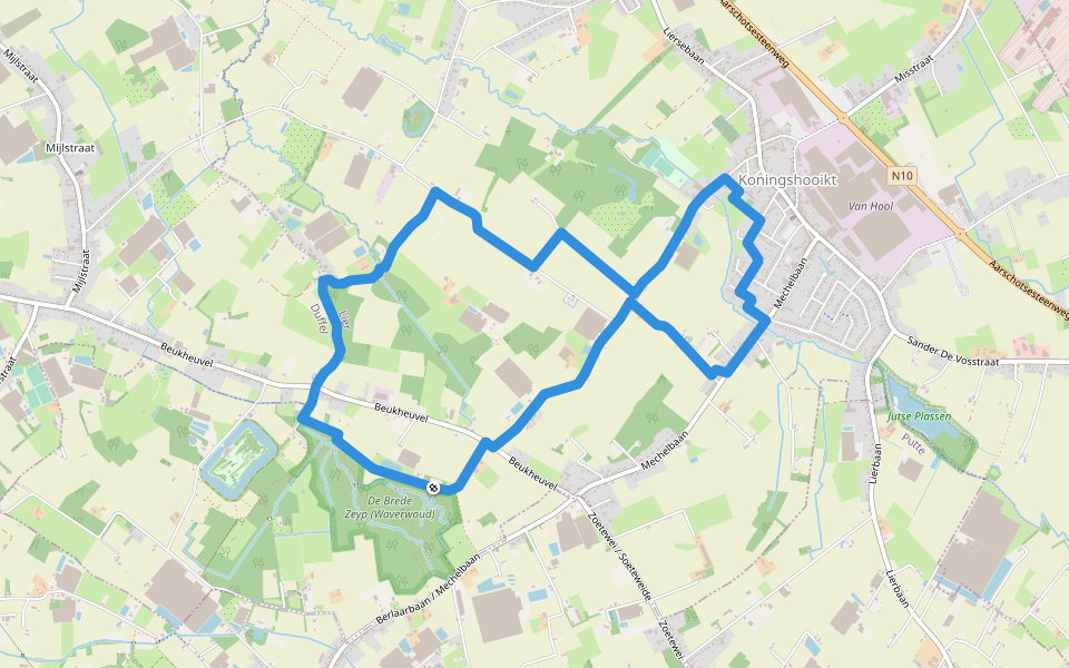 Koningsbossenpad walking route map in Lier
