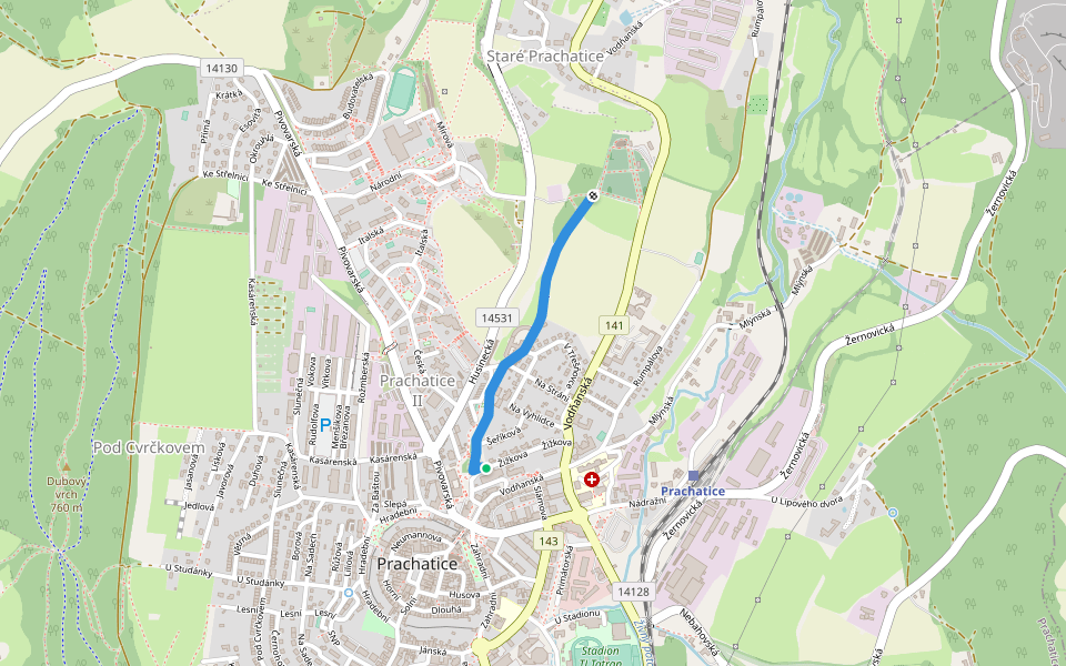 Svatopetrská naučná stezka walking route map in Prachatice