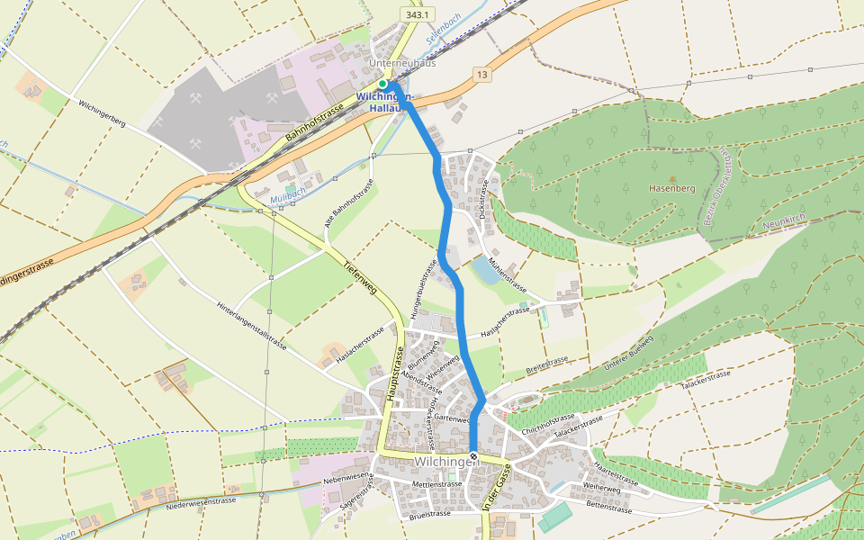 Wilchingen Hallau - Wilchingen? - fixme walking route map in Wilchingen
