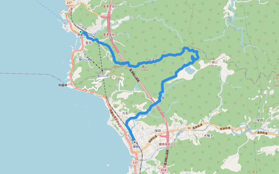 関東ふれあいの道　東京湾を望むみち walking route map in Futtsu