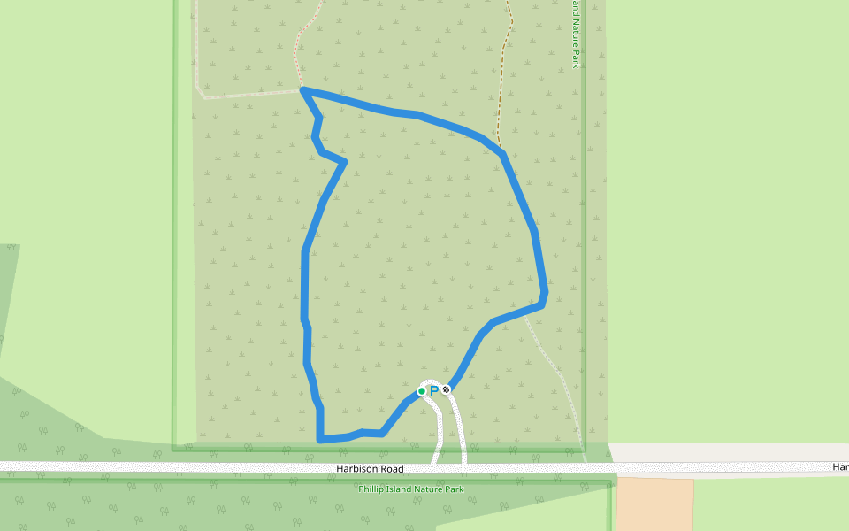 Melaleuca Loop walking route map in Rhyll