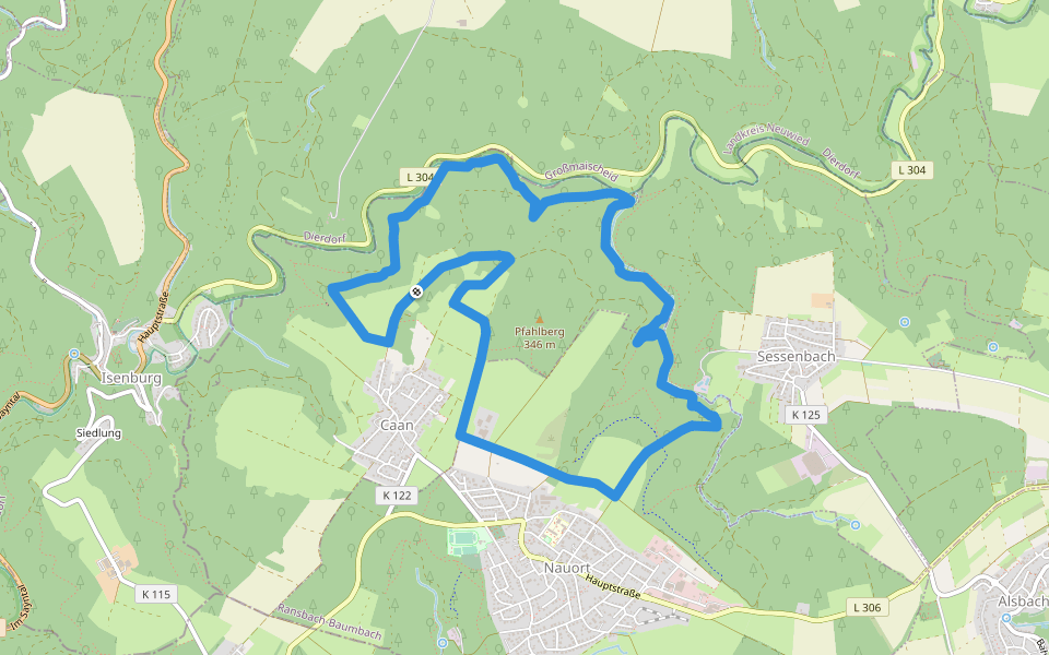 [RB3] Ransbach-Baumbach Rundwanderweg walking route map in Caan