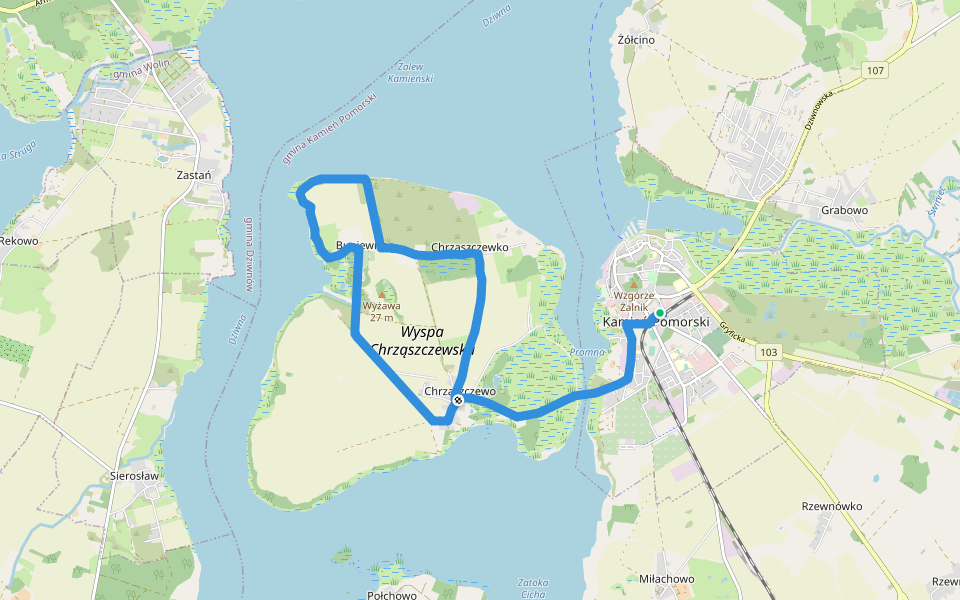 Szlak do Królewskiego Głazu walking route map in Kamień Pomorski