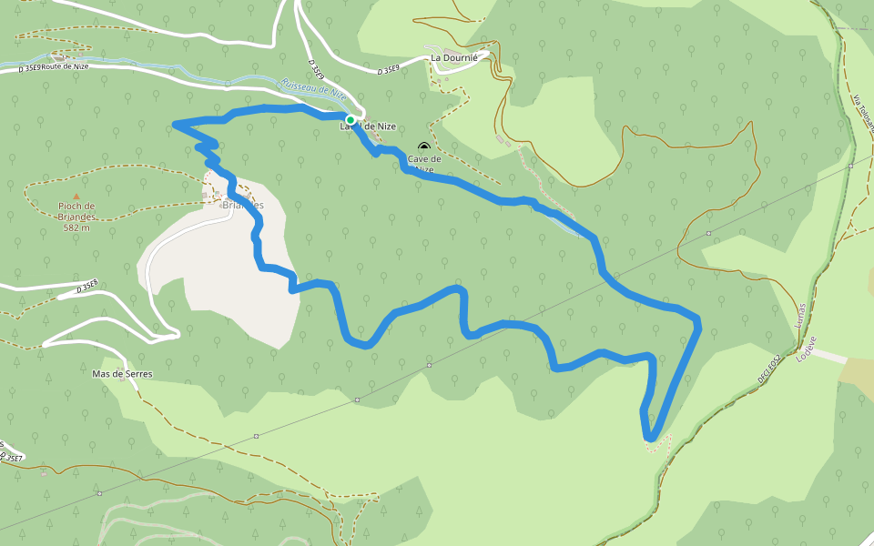 Laval de Nize walking route map in Lunas