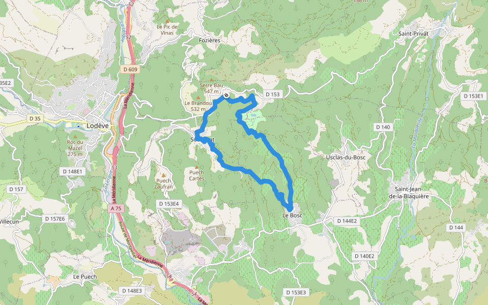 Les Balcons de Soumont walking route map in Soumont
