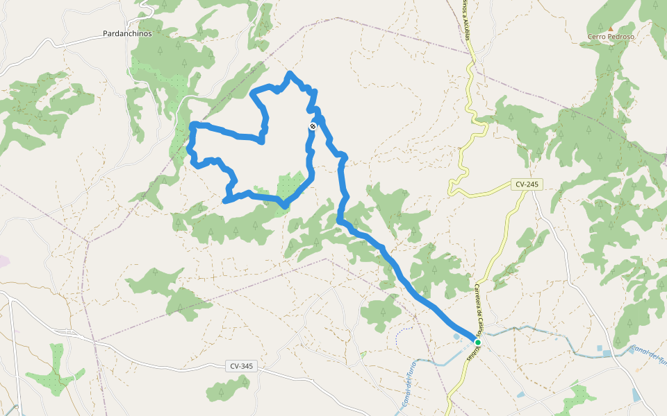 Ruta de les Bodegues walking route map in Llíria