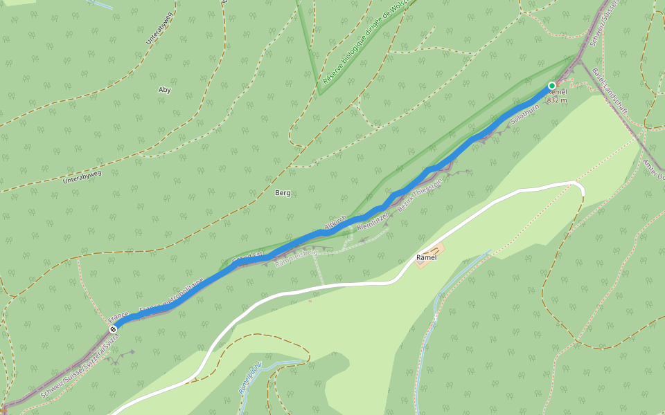 Raemel - ? walking route map in Kleinlützel