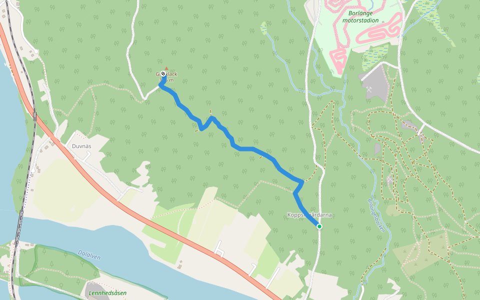 Gimklack walking route map in Gagnbro