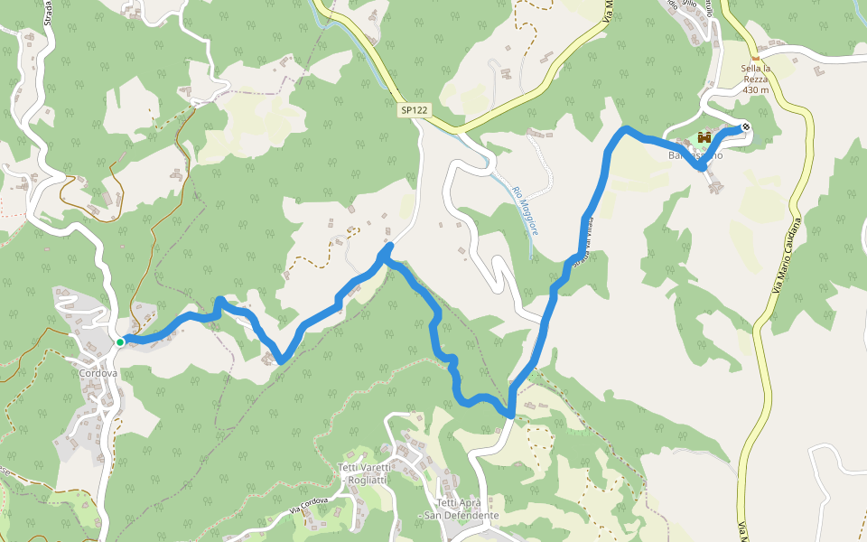 Grande Traversata della Collina Tratto 7 walking route map in Cordova