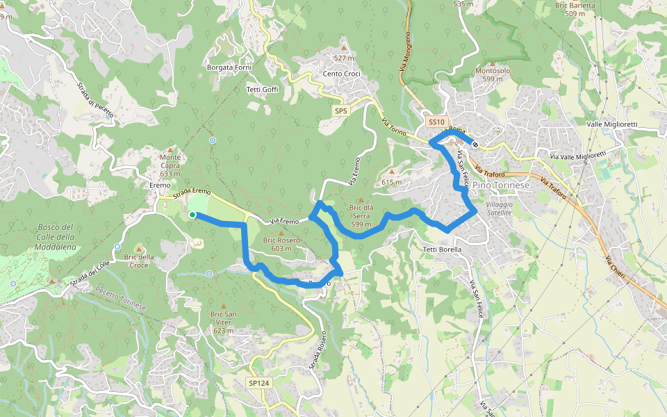 Grande Traversata della Collina Tratto 3 walking route map in Eremo