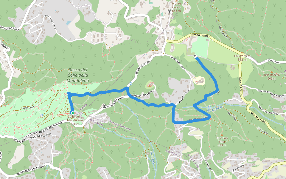 Grande Traversata della Collina Tratto 2 walking route map in Colle della Maddalena