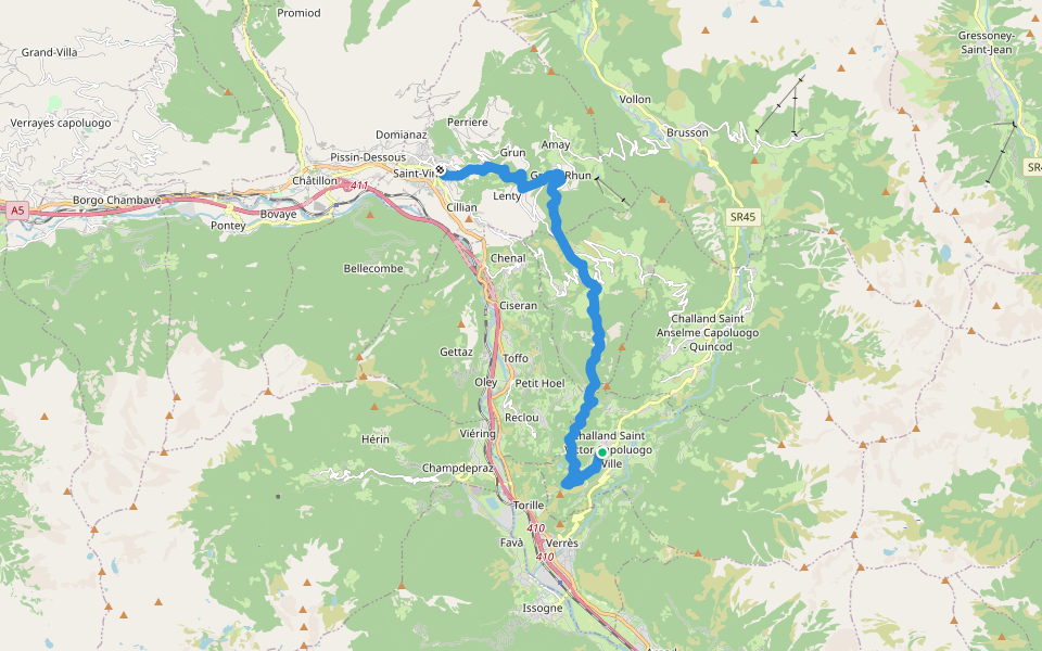 Cammino Balteo (Bassa Via della Valle d'Aosta), Tappa 6 walking route map in Villa-nabian