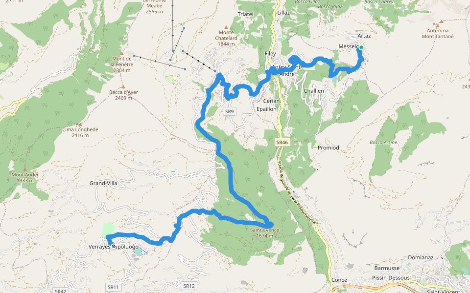 Cammino Balteo (Bassa Via della Valle d'Aosta), Tappa 8 walking route map in Brengon