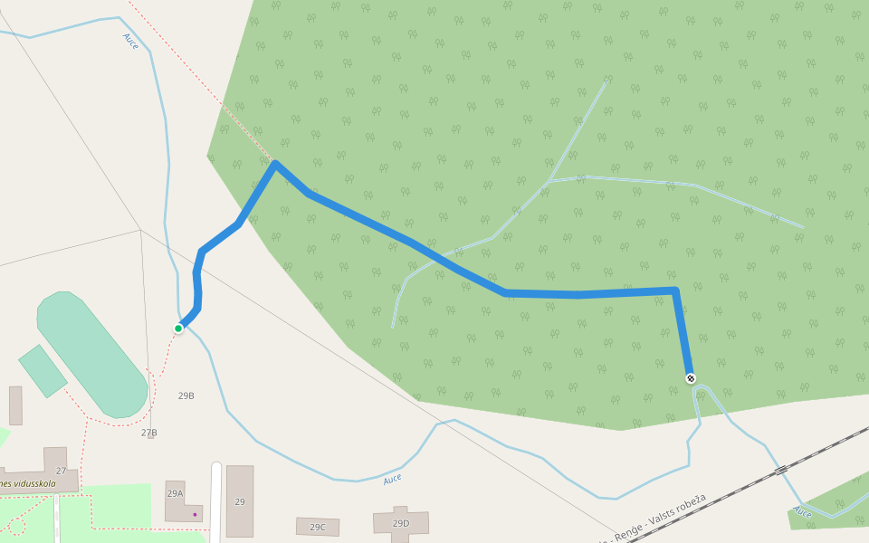 Iršu parka taka walking route map in Tērvete