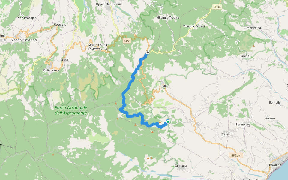 Sentiero dello Zillastro walking route map in Natile Vecchio