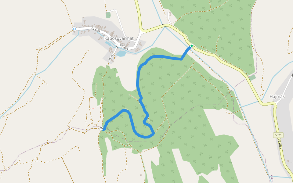 Z● (Mésztufa-hasadék) walking route map in Hajmás