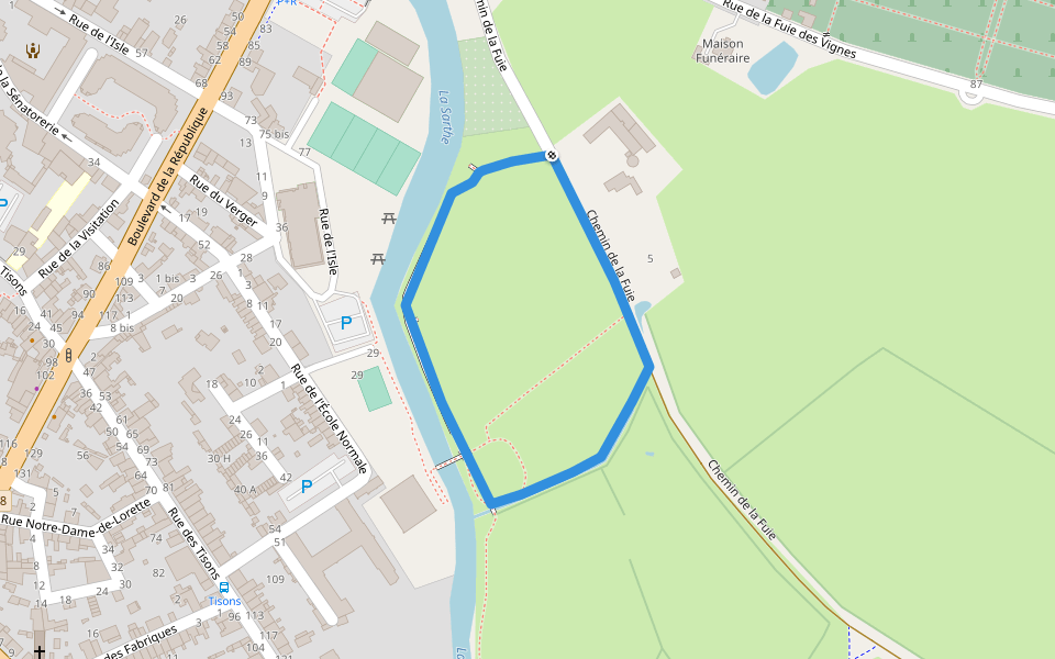 La Fuie des Vignes - Boucle 1 walking route map in Alençon