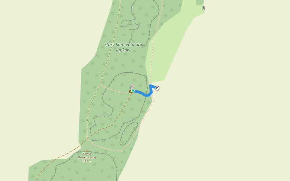 Czarny szlak dojściowy do wieży widokowej walking route map in Ciepłowody