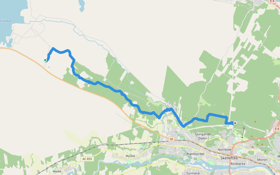 Mineralleden walking route map in Varuträsk