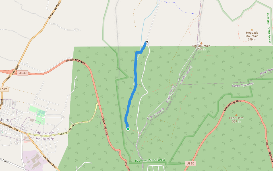 Lockard Trail walking route map in McConnellsburg