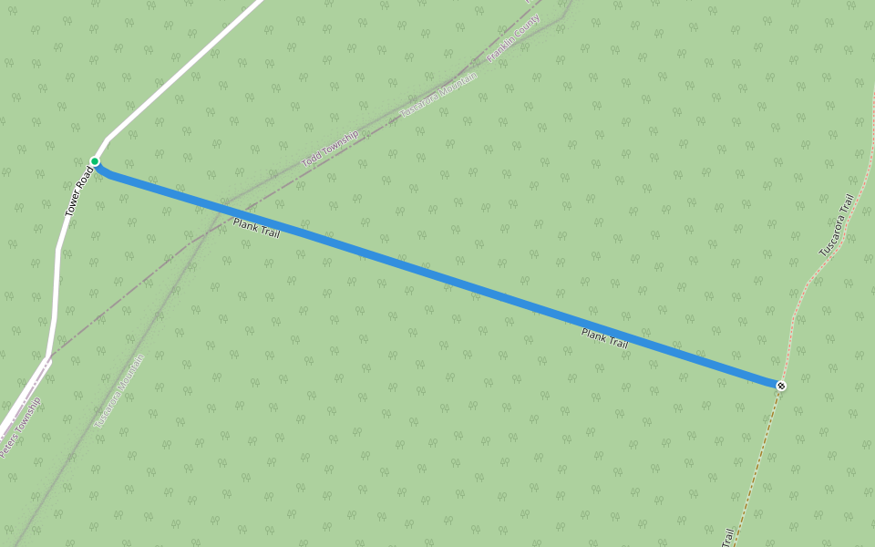 Plank Trail walking route map in McConnellsburg