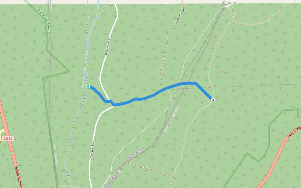 Fore Trail walking route map in McConnellsburg
