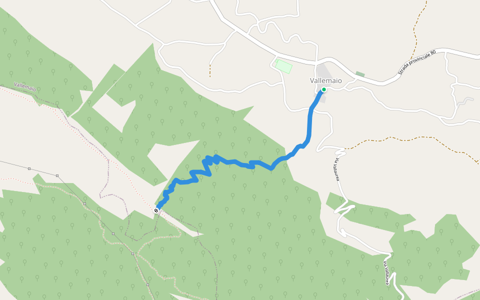 Vallemaio-Monte Maio walking route map in Vallemaio