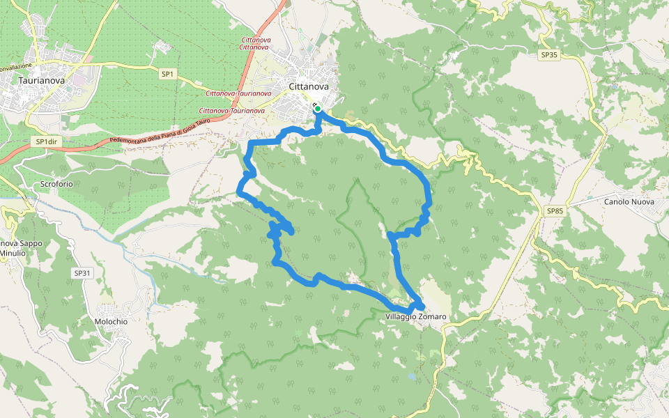 Anello di Cittanova walking route map in Cittanova