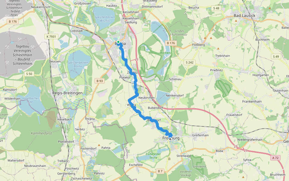 Via Porphyria Etappe 3 walking route map in Borna