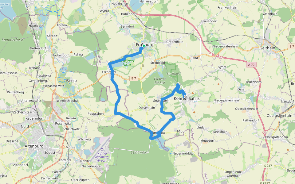Via Porphyria Etappe 4 walking route map in Frohburg