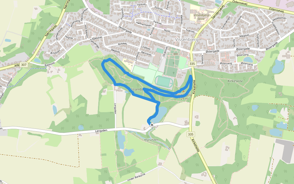 Bestig Bjerge - Vissenbjerg walking route map in Vissenbjerg
