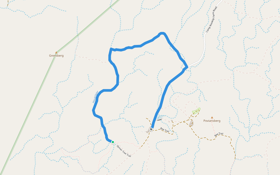 Rooiklip Hiking Trail 2 walking route map in Rooiklip